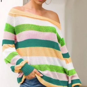 Sampic Long Sleeve Knitted Women Sweater Off